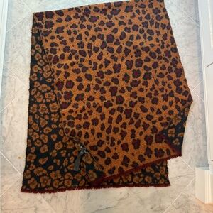 Zara Animal Print Scarf in Brown and Black